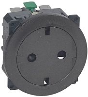 Розетка с заземлением без рамки Legrand Celiane 1-м. плоская шторки графит картинка